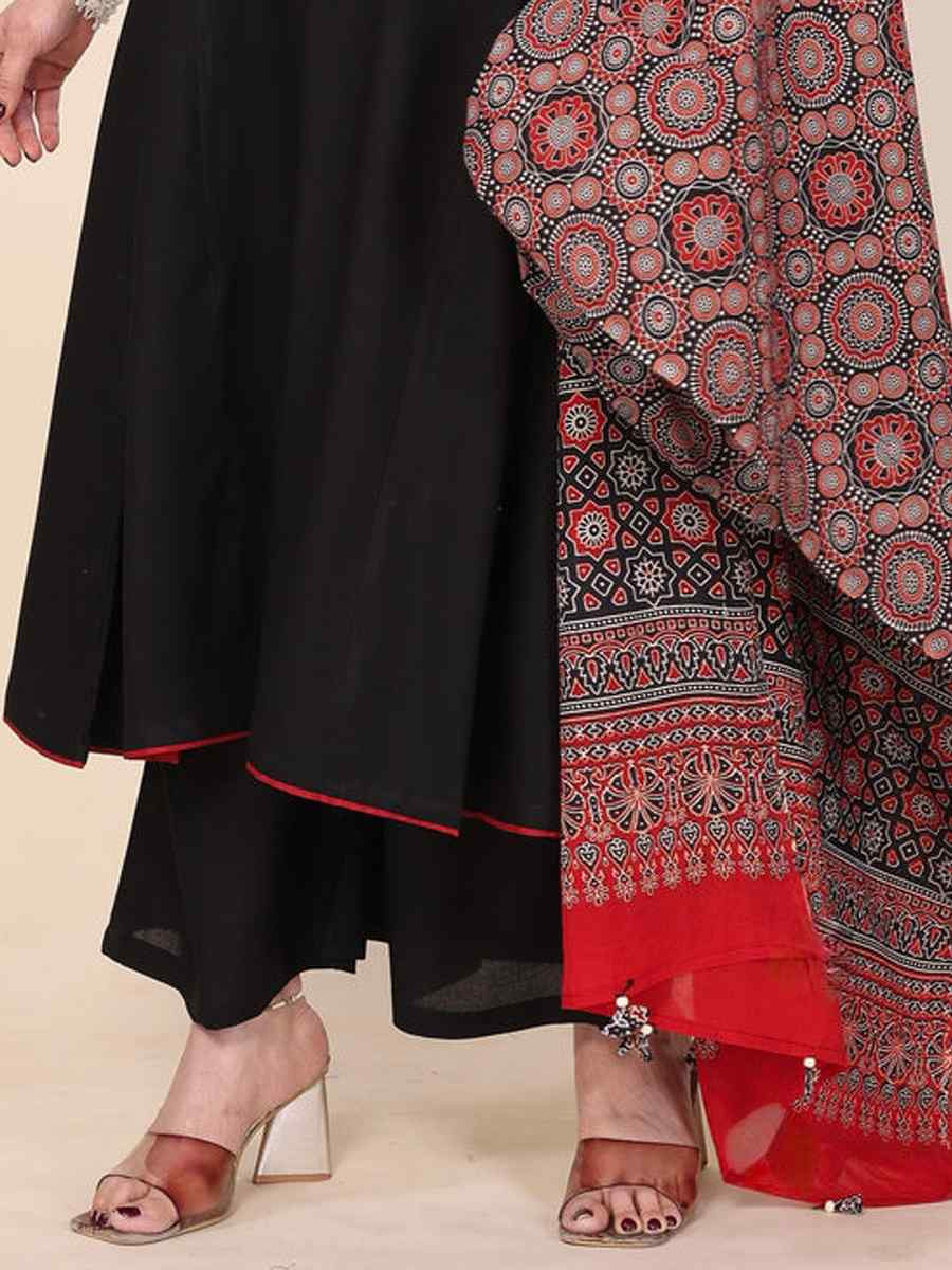 Black Viscose Embroidered Party Wedding Ready Pant Salwar Kameez