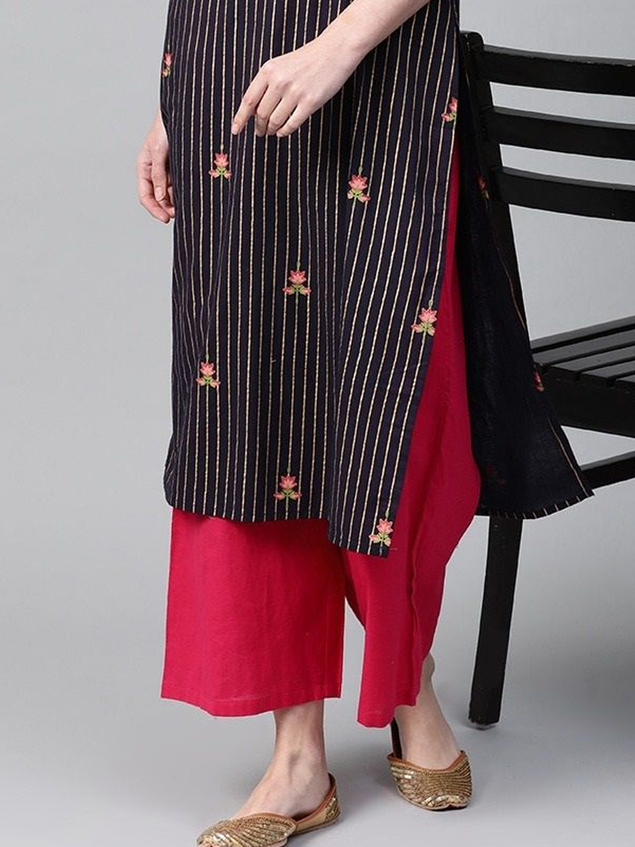 Black Viscose Rayon Handwoven Festival Casual Kurti