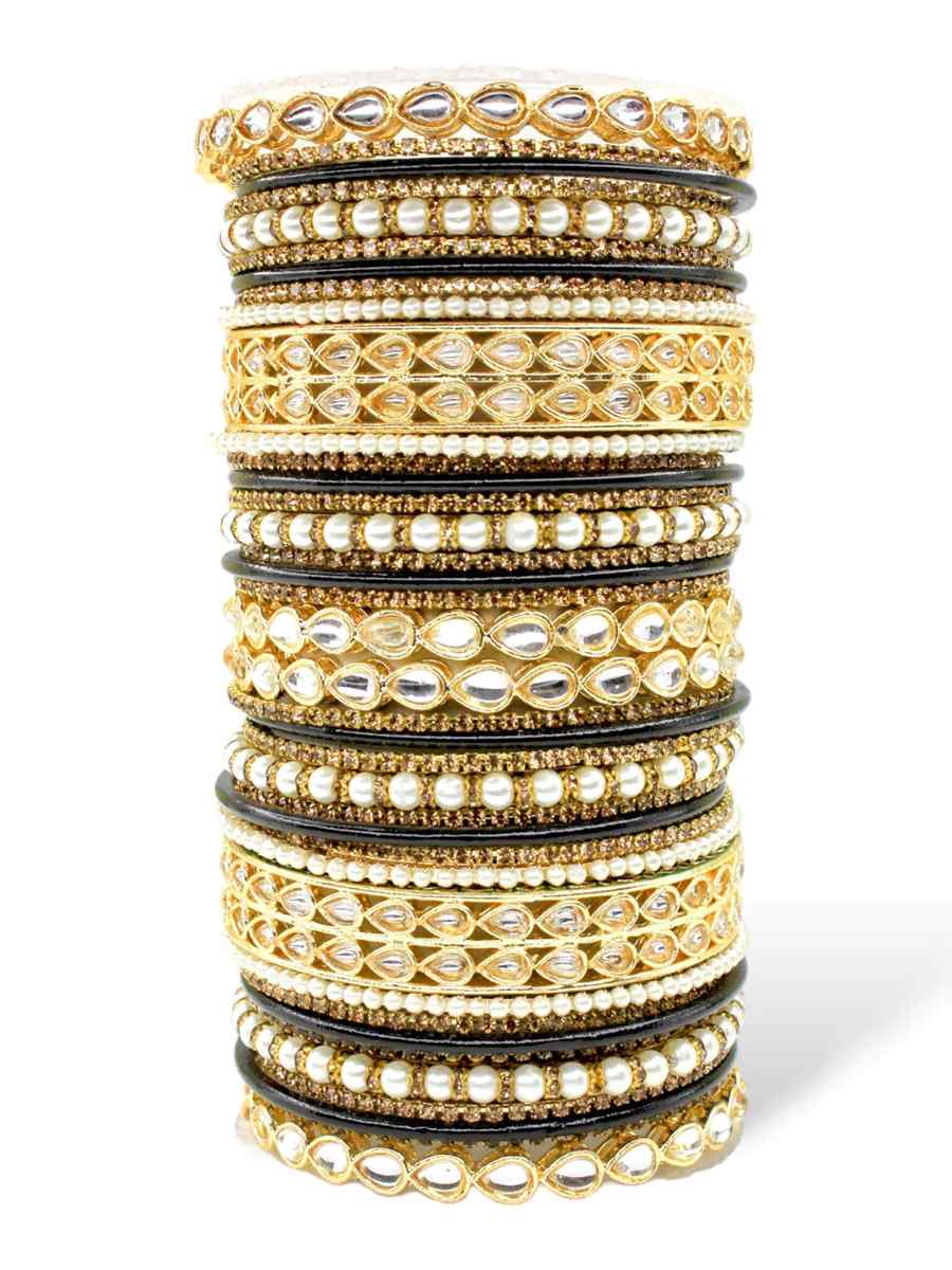 Blue Alloy Festival Wear Kundan Bangles