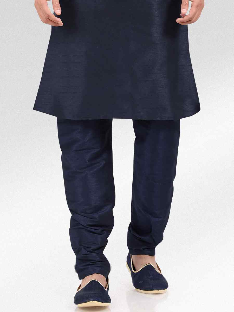 Blue Art Banarasi Silk Woven Festival Party Kurta