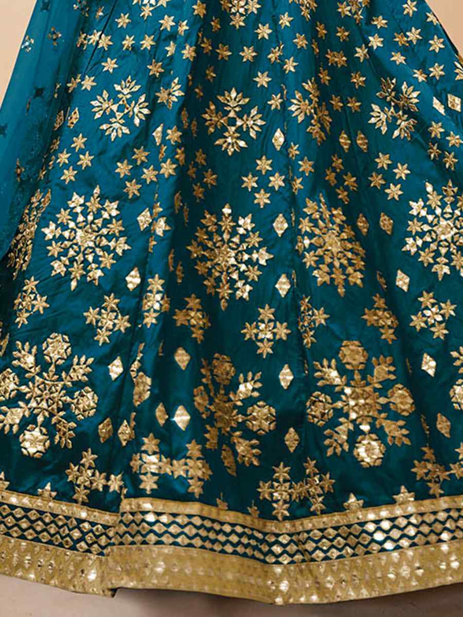 Blue Art Silk Embroidered Bridesmaid Wedding Heavy Border Lehenga Choli