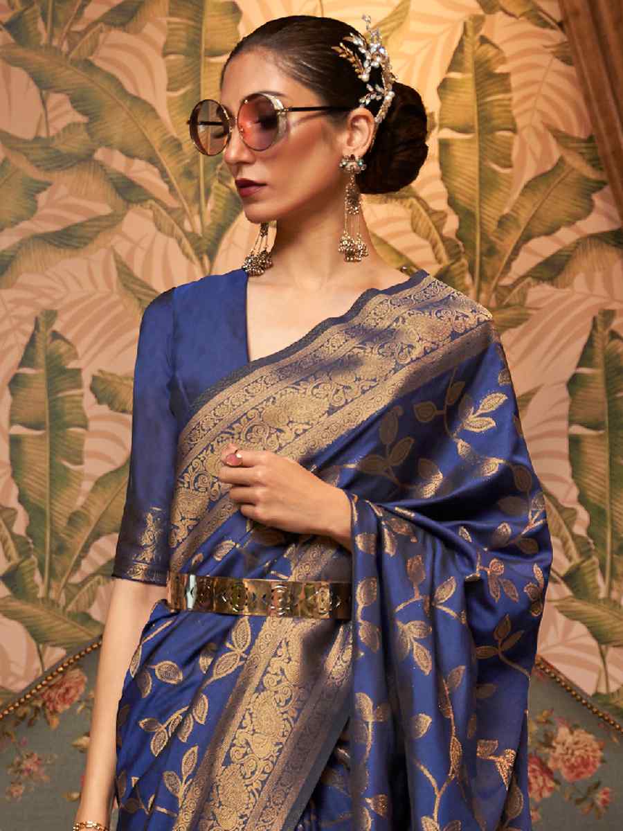 Blue Art Silk Handwoven Festival Party Classic Style Saree