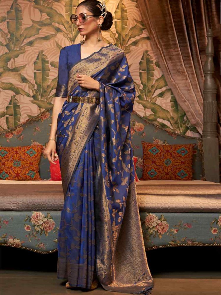 Blue Art Silk Handwoven Festival Party Classic Style Saree