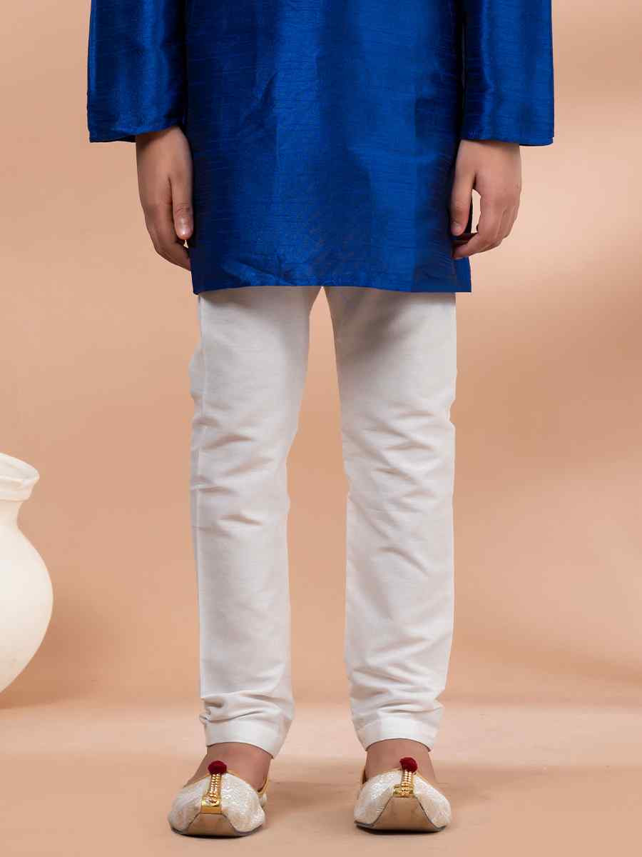 Blue Banarasi Printed Festival Traditional Kurta Pyjama Boys Wear