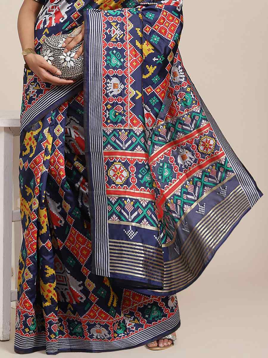 Blue Banarasi Silk Handwoven Party Festival Classic Style Saree