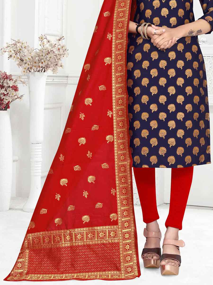 Blue Banarasi Silk Handwoven Wedding Festival Pant Salwar Kameez