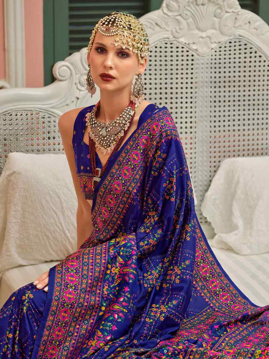 Blue Banarasi Silk Zari Handwoven Casual Reception Festival Wedding Fancy Classic Style Sarees