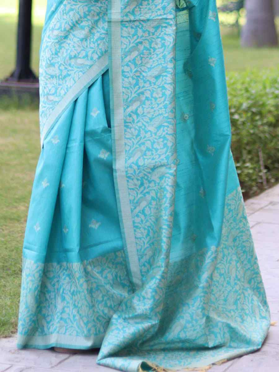 Blue Banglori Handloom Raw Silk Handwoven Casual Reception Festival Wedding Fancy Classic Style Sarees