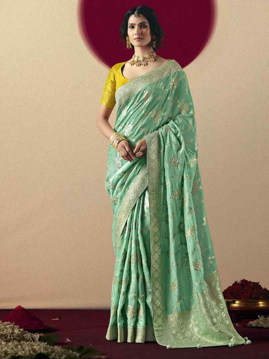 Blue Bemberg Viscose Handwoven Zari Work Traditional Bridal Reception Festival Wedding Fancy Heavy Border Saree