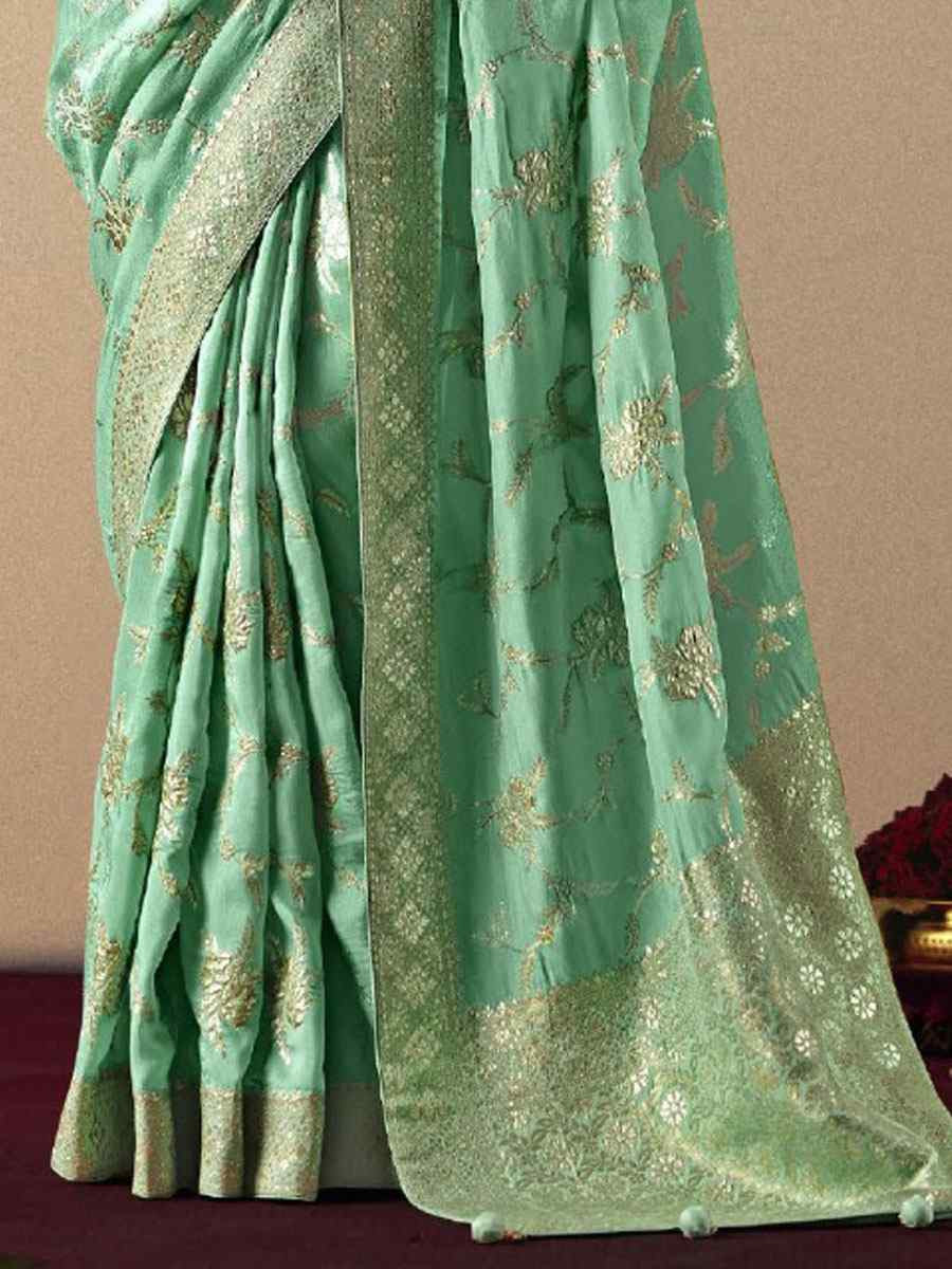 Blue Bemberg Viscose Handwoven Zari Work Traditional Bridal Reception Festival Wedding Fancy Heavy Border Saree