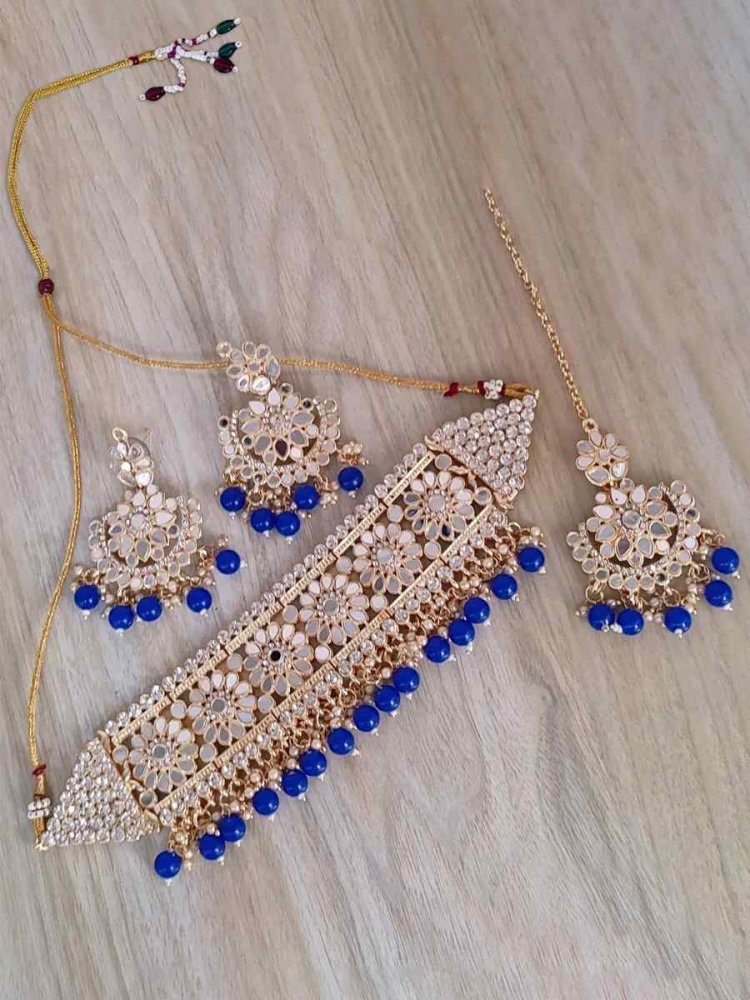 Blue Brass Bridal Wear Kundan Necklace