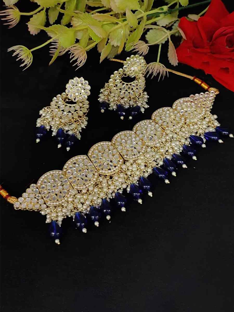 Blue Brass Bridal Wear Kundan Necklace