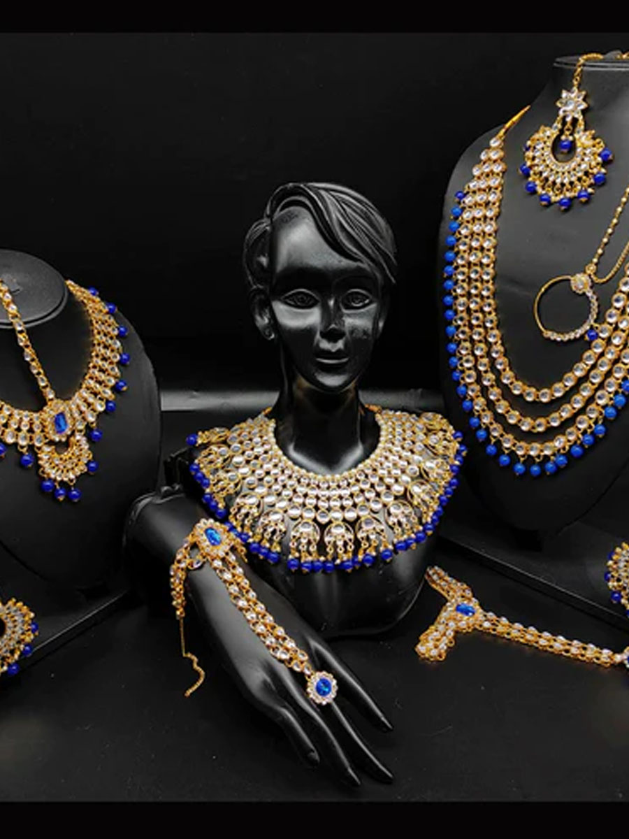 Blue Brass Bridal Wear Kundan Necklace