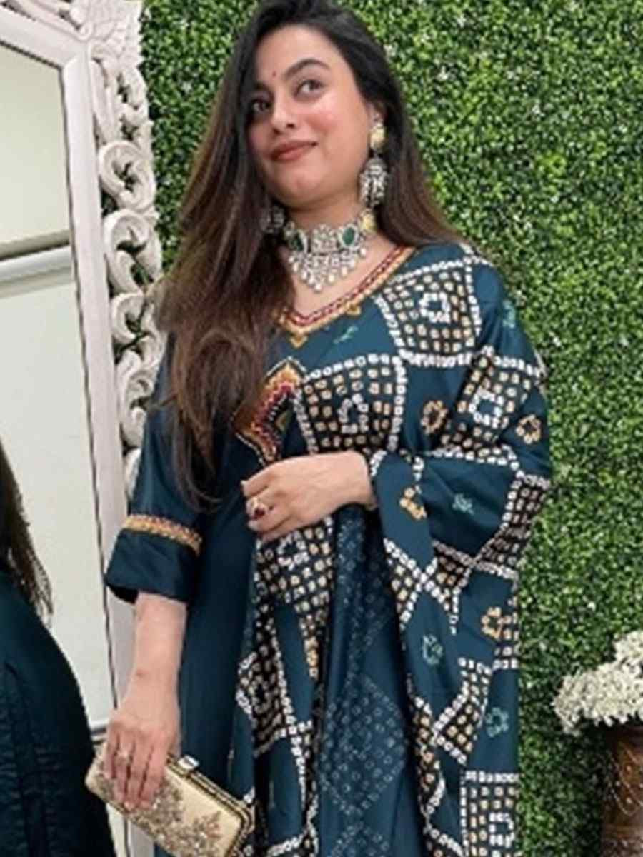 Blue Chanderi Embroidery Party Wedding Festival Casual Ready Pant Salwar Kameez