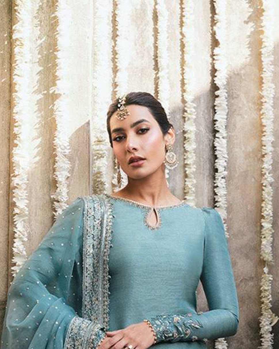Blue Georgette Embroidery Sequins Work Wedding Festival Party Ready Palazzo Pant Salwar Kameez