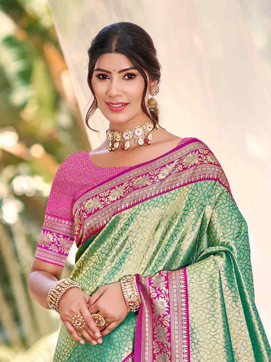 Blue Kanjivaram Silk Handwoven Traditional Bridal Reception Festival Wedding Fancy Heavy Border Saree