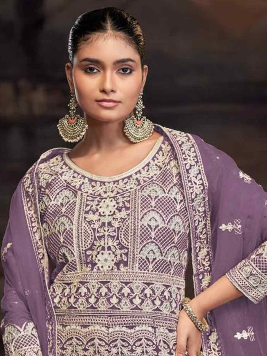 Blue Net Embroidered Festival Wedding Anarkali Salwar Kameez