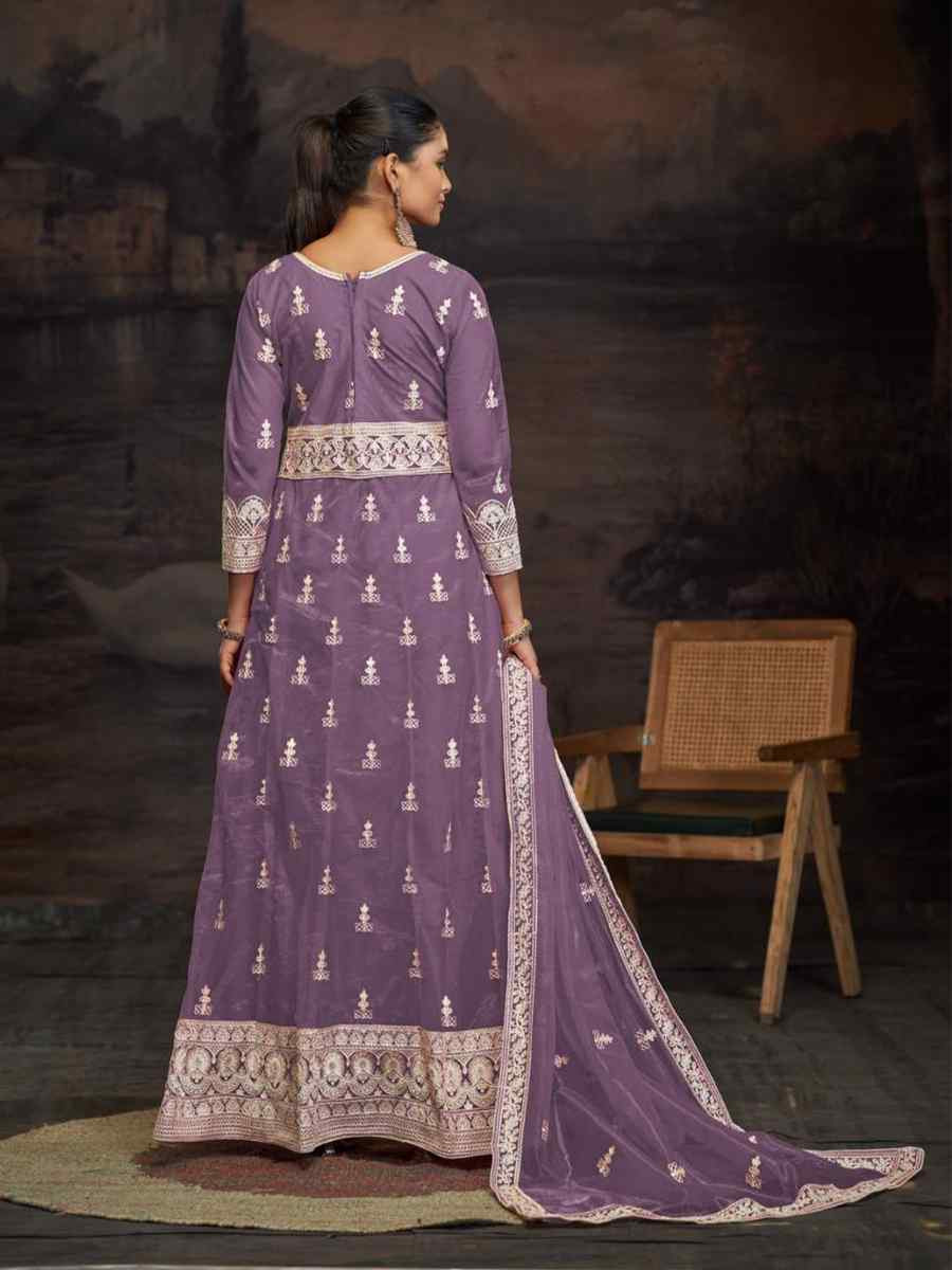 Blue Net Embroidered Festival Wedding Anarkali Salwar Kameez