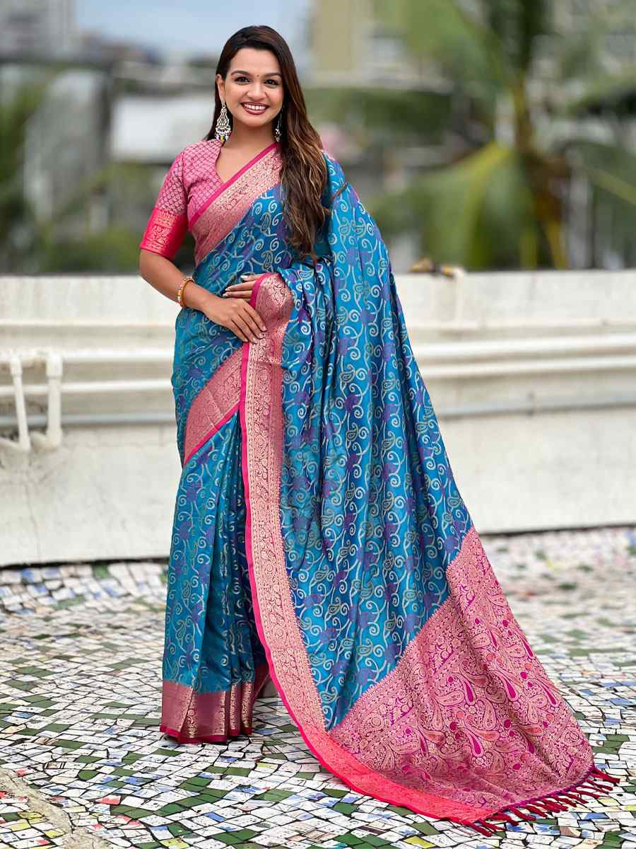 Blue Patola Silk Handwoven Casual Reception Festival Wedding Fancy Classic Style Sarees