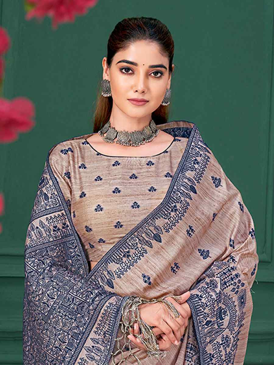 Blue Printed Handwoven Traditional Bridal Reception Festival Wedding Fancy Classic Style Sarees