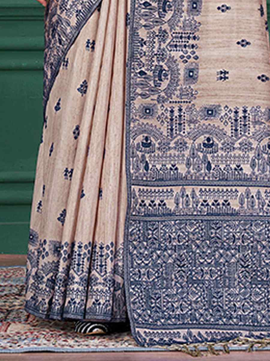 Blue Printed Handwoven Traditional Bridal Reception Festival Wedding Fancy Classic Style Sarees