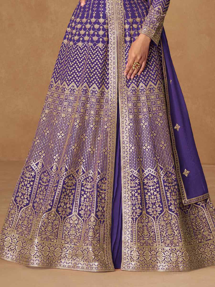 Blue Real Georgette Embroidery Party Wedding Festival Ready Lawn Salwar Kameez