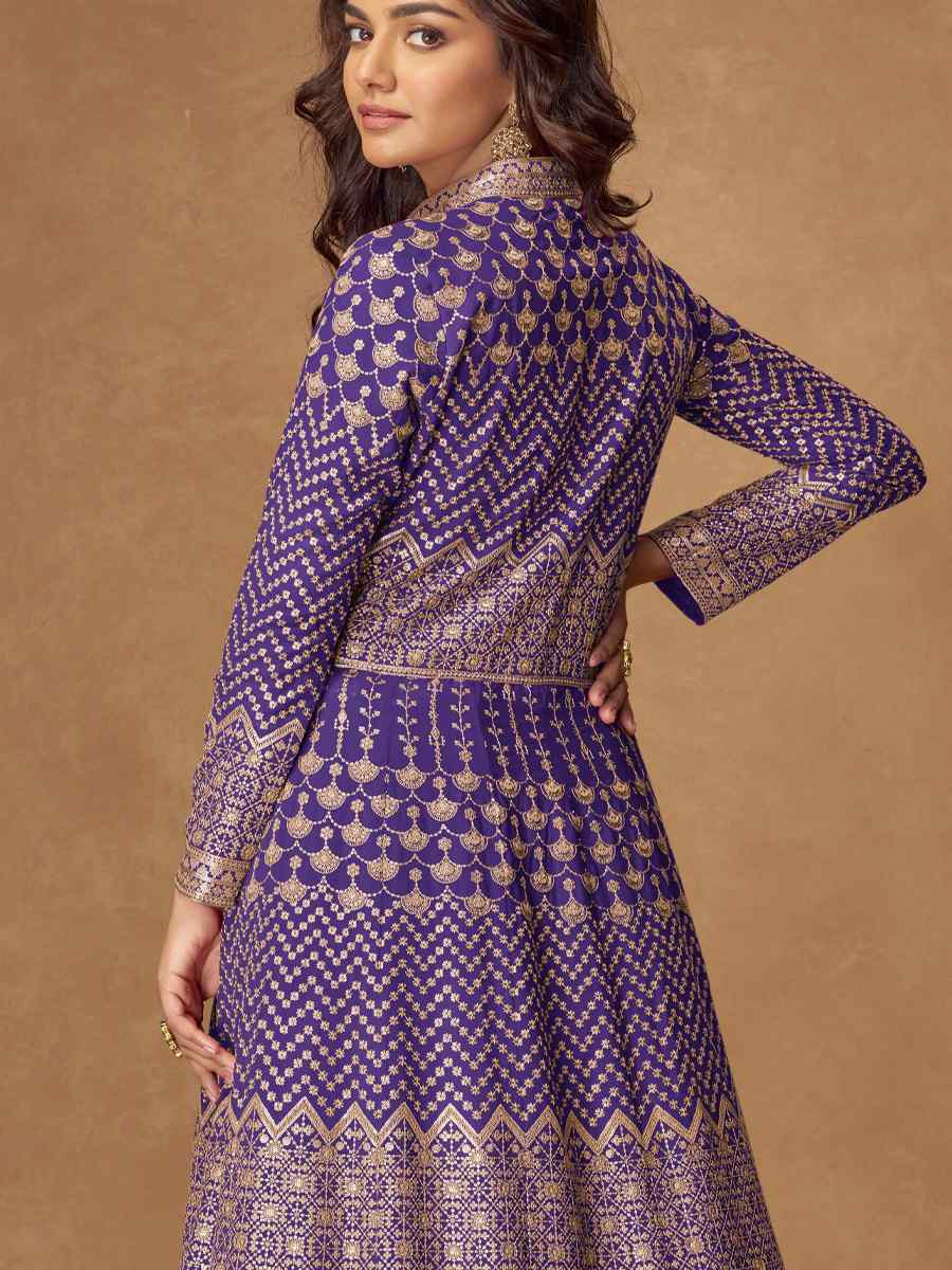 Blue Real Georgette Embroidery Party Wedding Festival Ready Lawn Salwar Kameez
