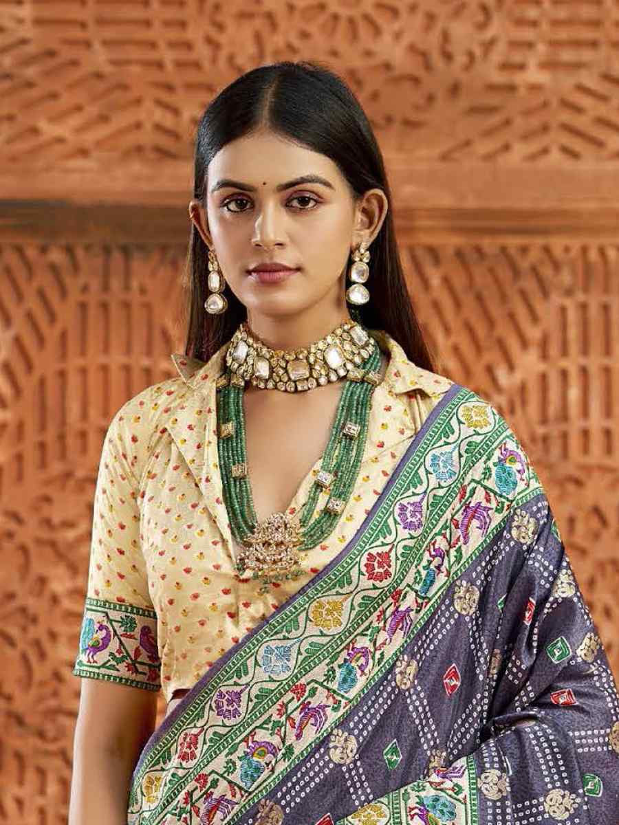 Blue Silk Handwoven Festival Wedding Fancy Heavy Border Saree