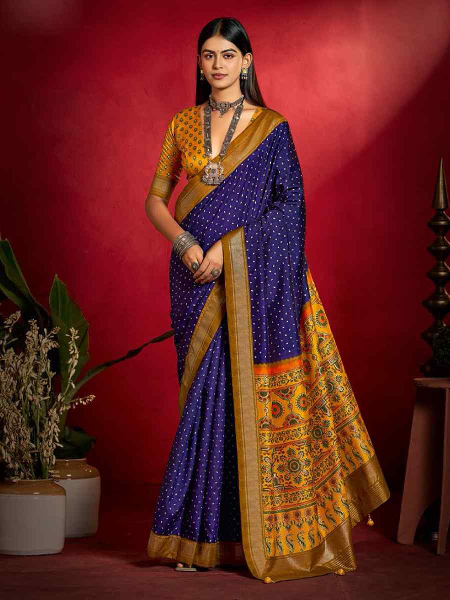 Blue Silk Handwoven Traditional Bridal Reception Festival Wedding Fancy Heavy Border Sarees