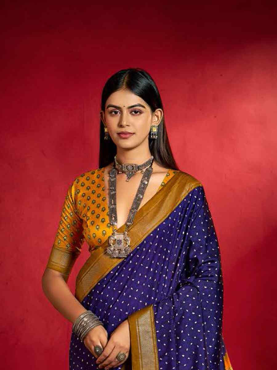 Blue Silk Handwoven Traditional Bridal Reception Festival Wedding Fancy Heavy Border Sarees