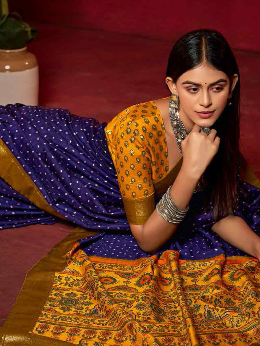 Blue Silk Handwoven Traditional Bridal Reception Festival Wedding Fancy Heavy Border Sarees