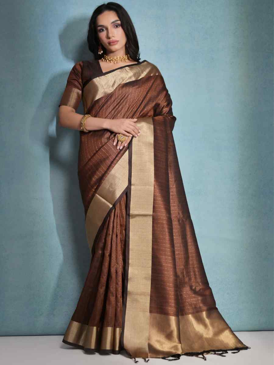 Blue Soft Tussar Silk Handwoven Casual Festival Classic Style Saree