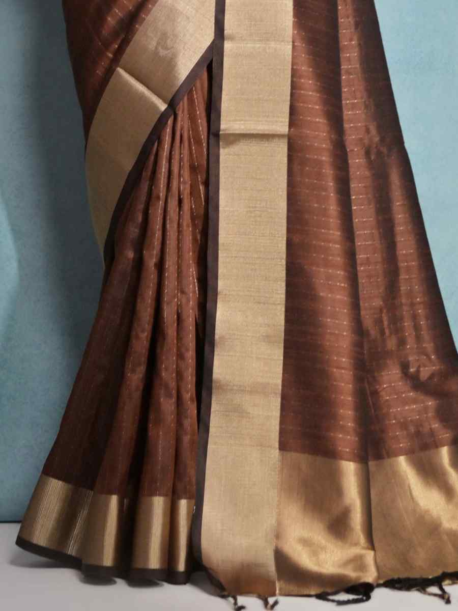 Blue Soft Tussar Silk Handwoven Casual Festival Classic Style Saree