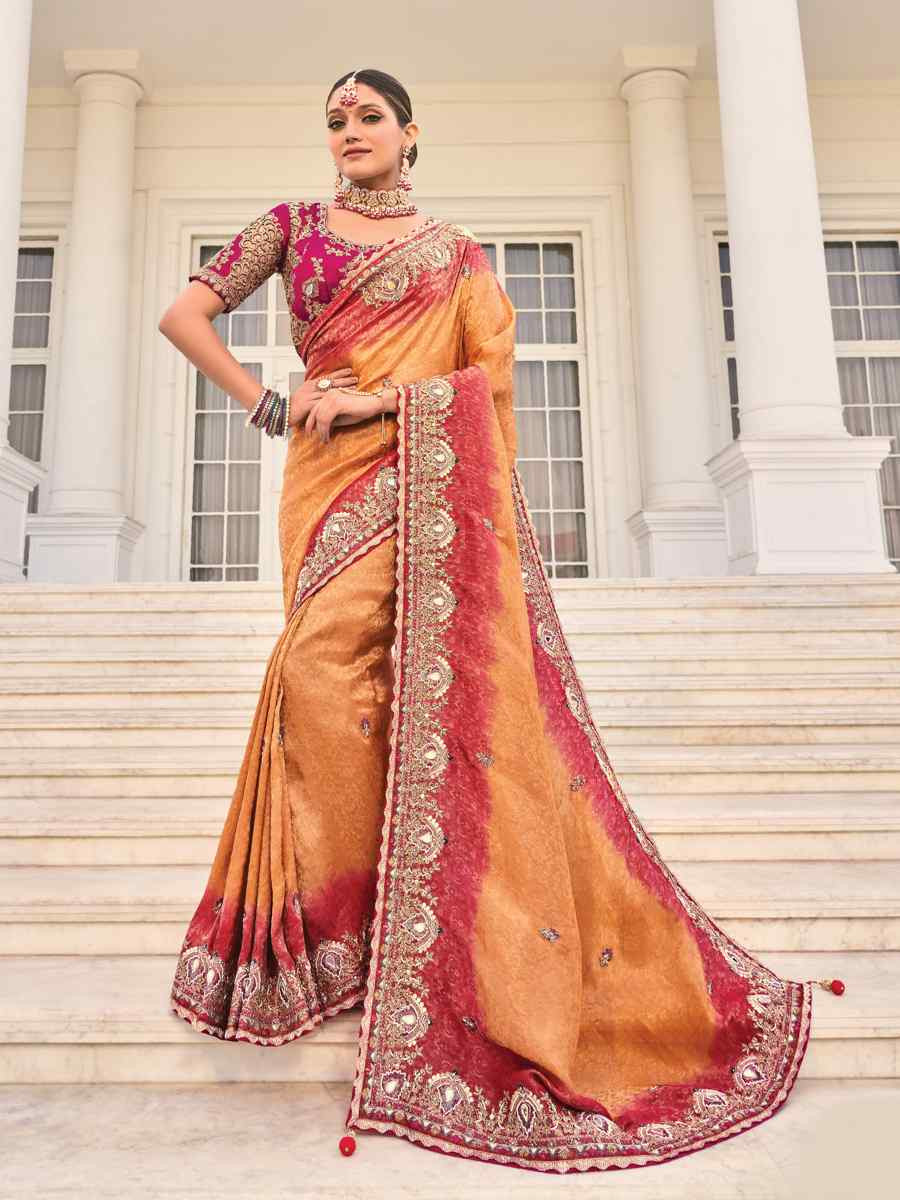 Blue Spain Silk Embroidered Festival Party Classic Style Saree