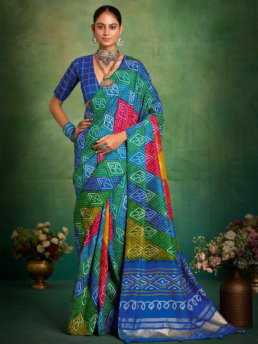 Blue Velvet Tussar Silk Printed Causal Reception Festival Wedding Fancy Classic Style Saree