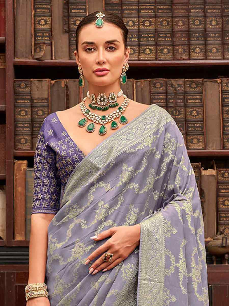 Blue Viscose Silk Handwoven Bridal Reception Festival Wedding Fancy Heavy Border Saree