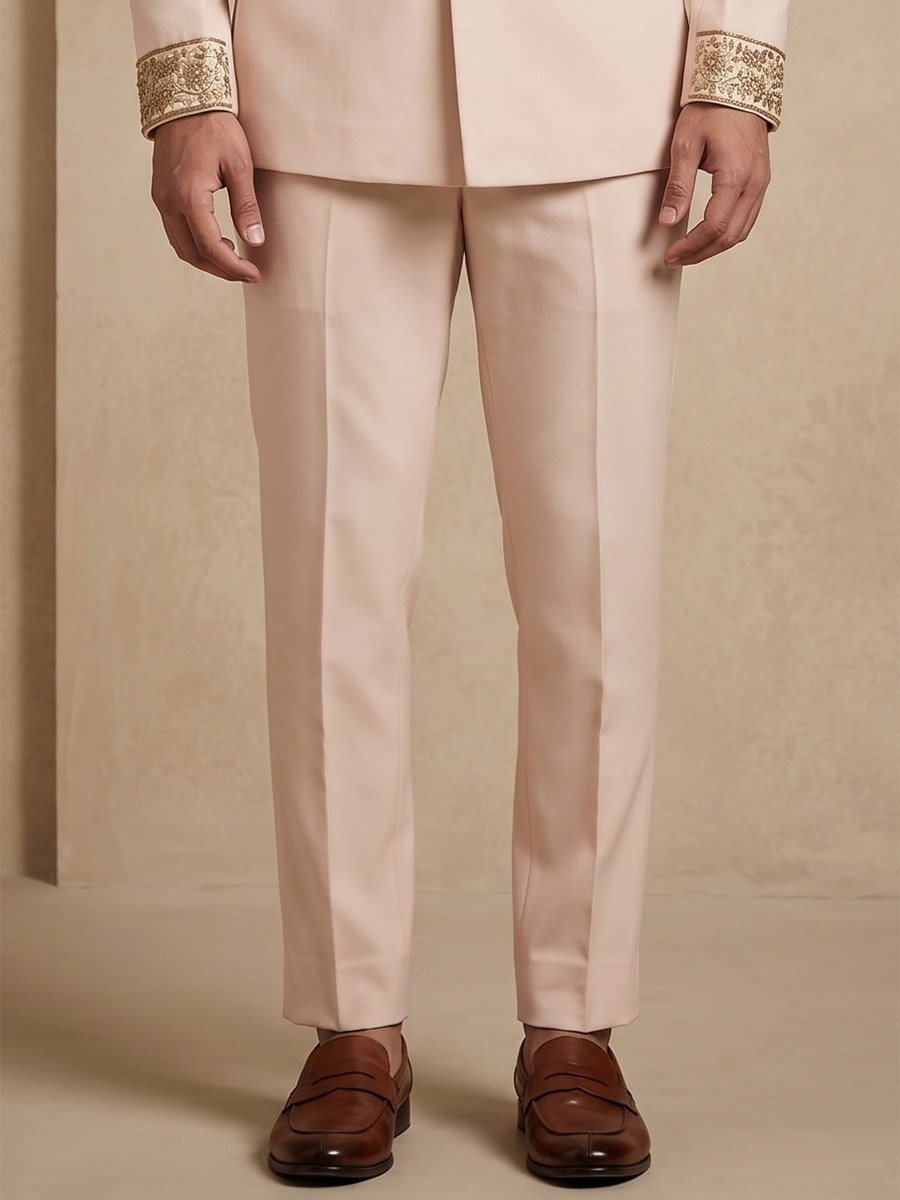 Blush Pink Doniar Satin Embroidery Wedding Party Festival Casual Groom Ready jodhpuri suit