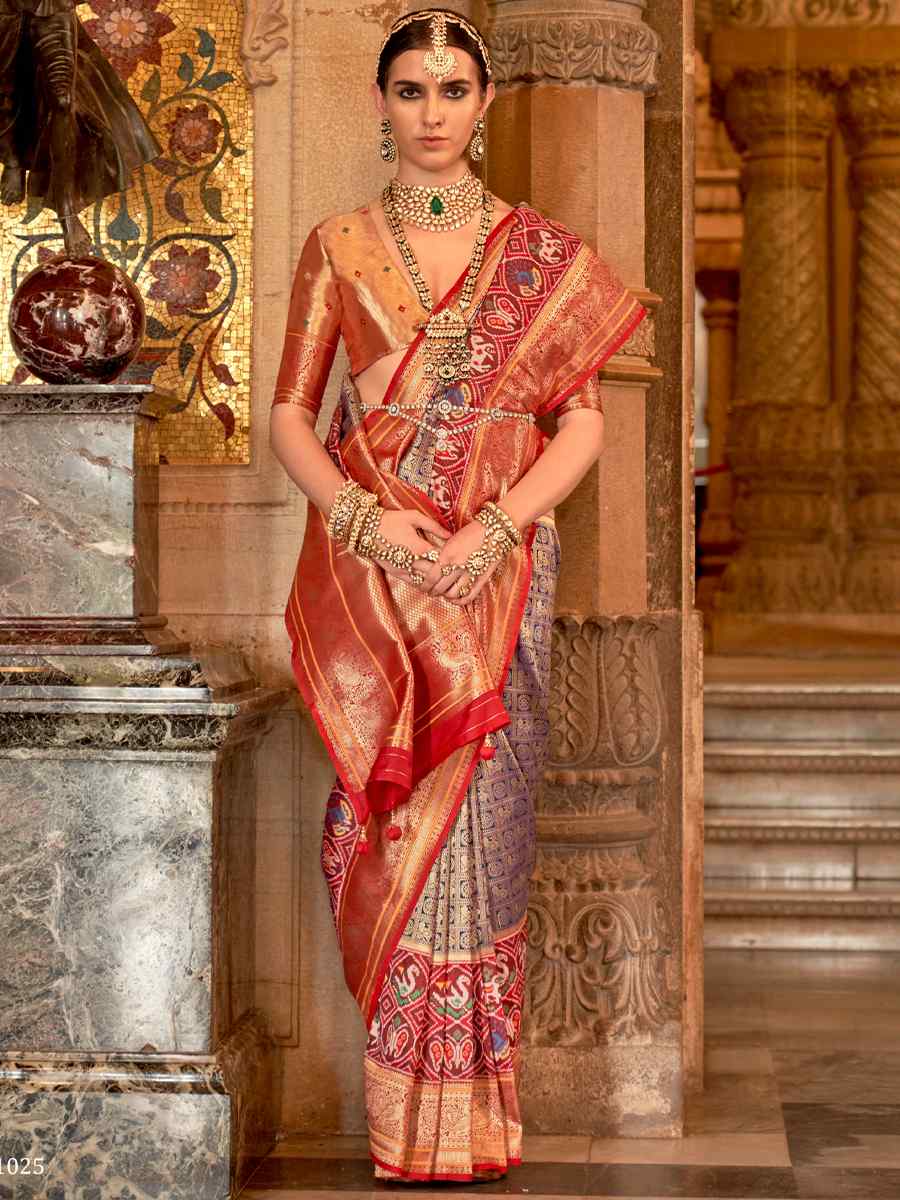 Bonza Gold Banarasi Silk Handwoven Wedding Festival Heavy Border Saree