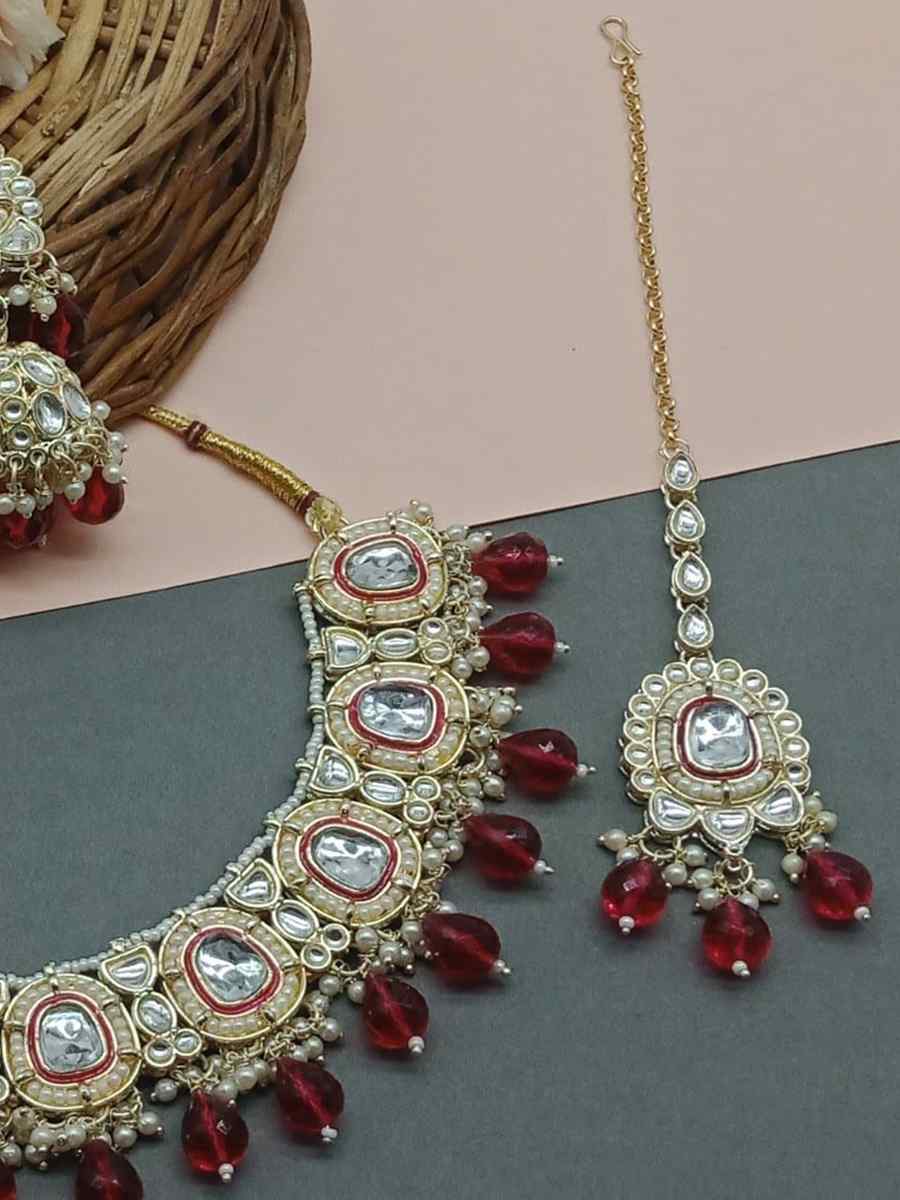 Brown Alloy Metal Festival Wear Kundan Necklace
