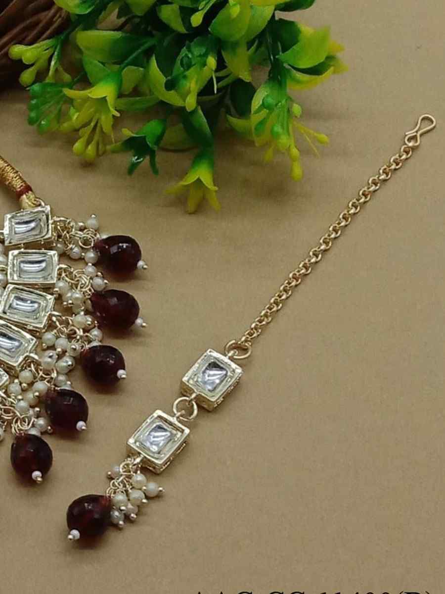 Brown Alloy Metal Festival Wear Kundan Necklace