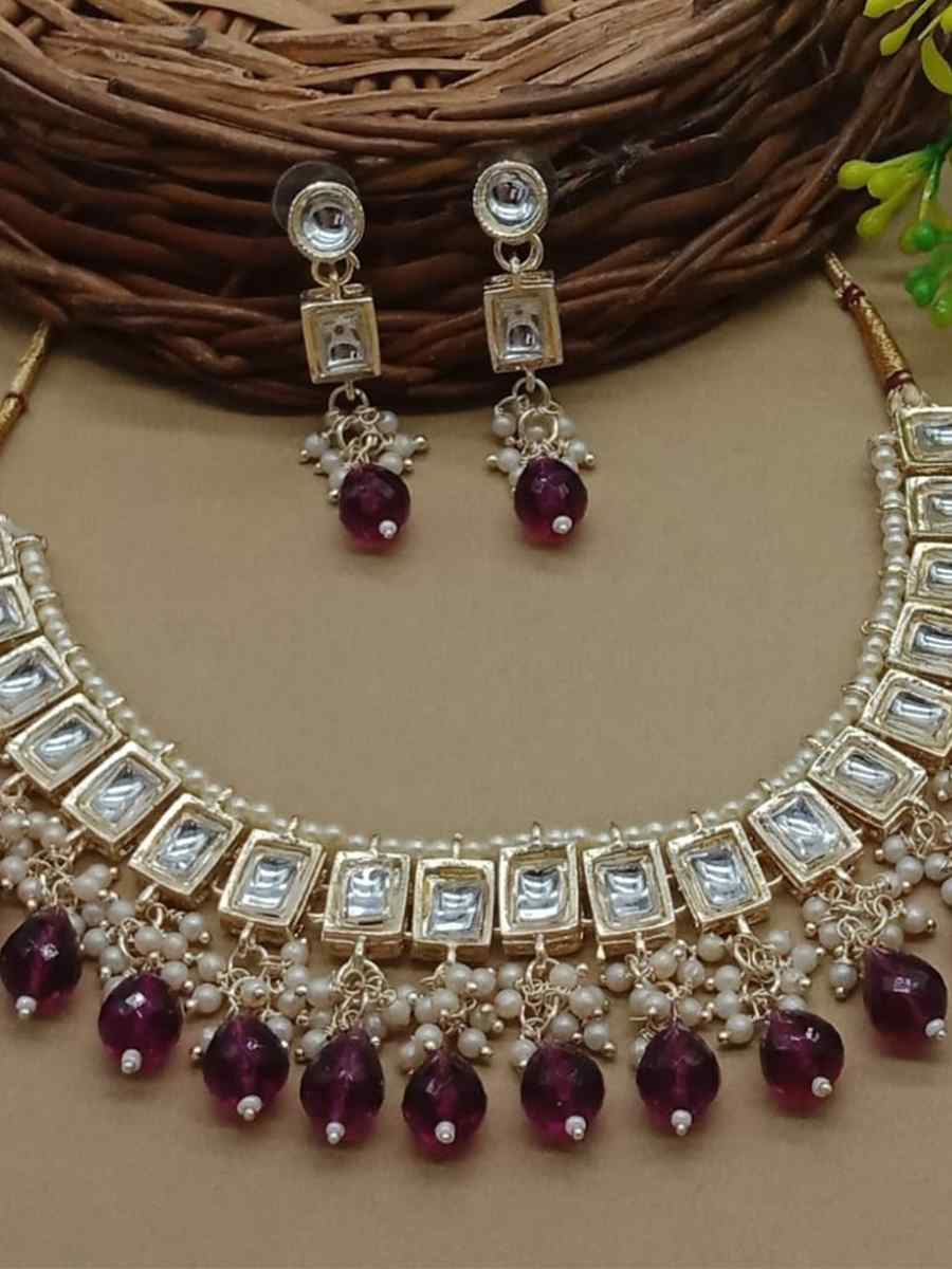 Brown Alloy Metal Festival Wear Kundan Necklace
