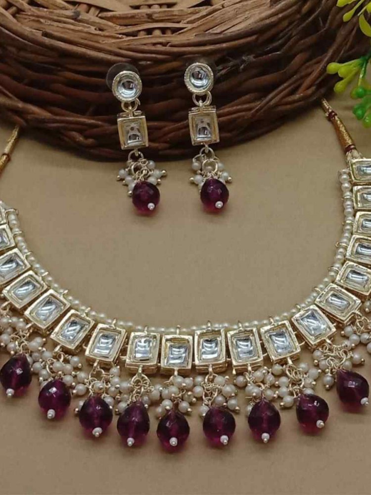 Brown Alloy Metal Festival Wear Kundan Necklace