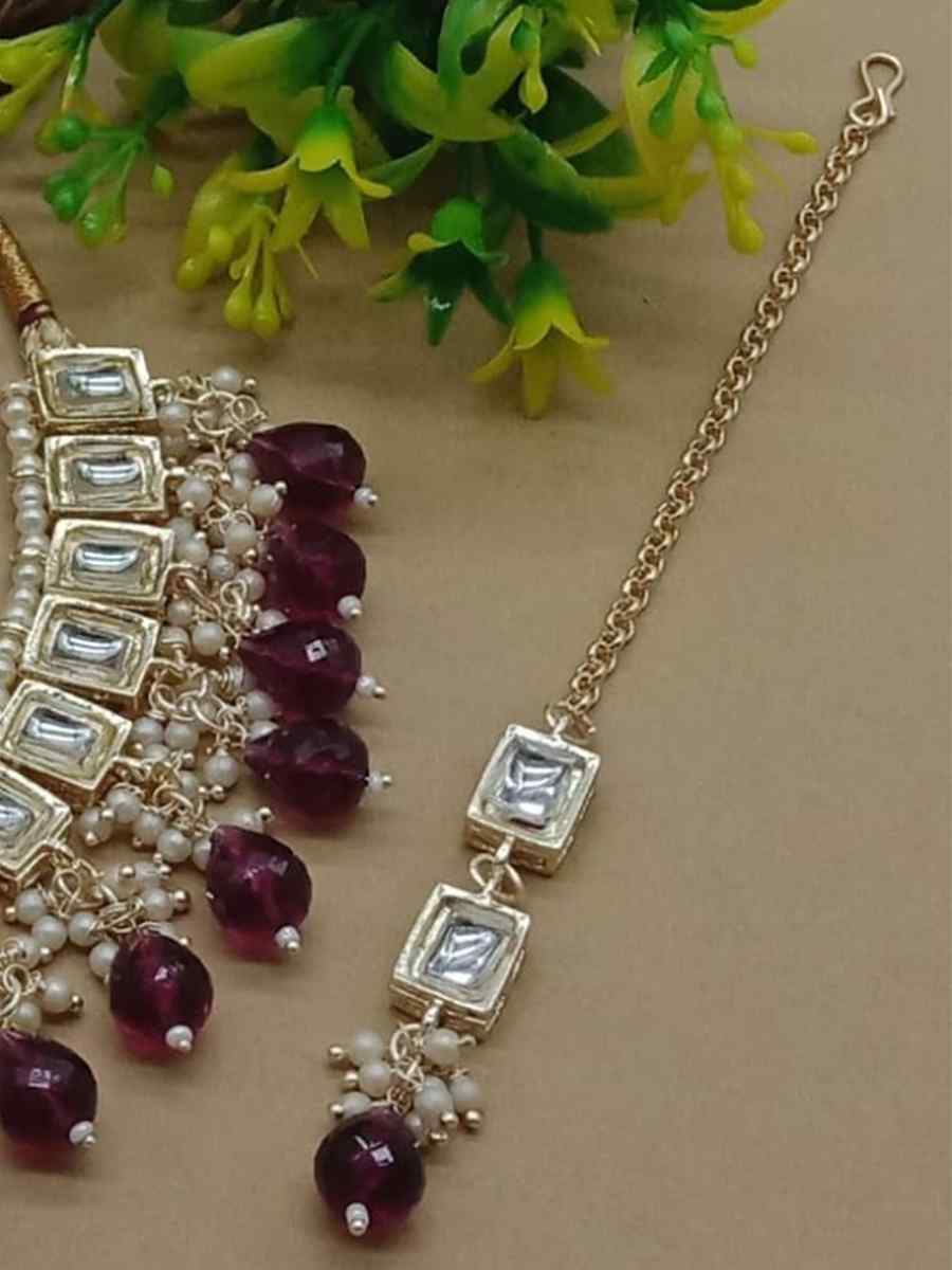 Brown Alloy Metal Festival Wear Kundan Necklace