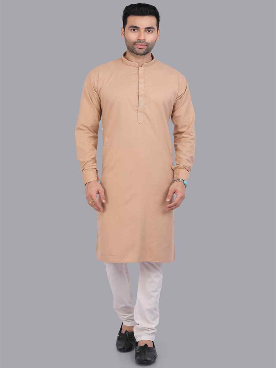 Brown Art Silk Printed Festival Casual Kurta