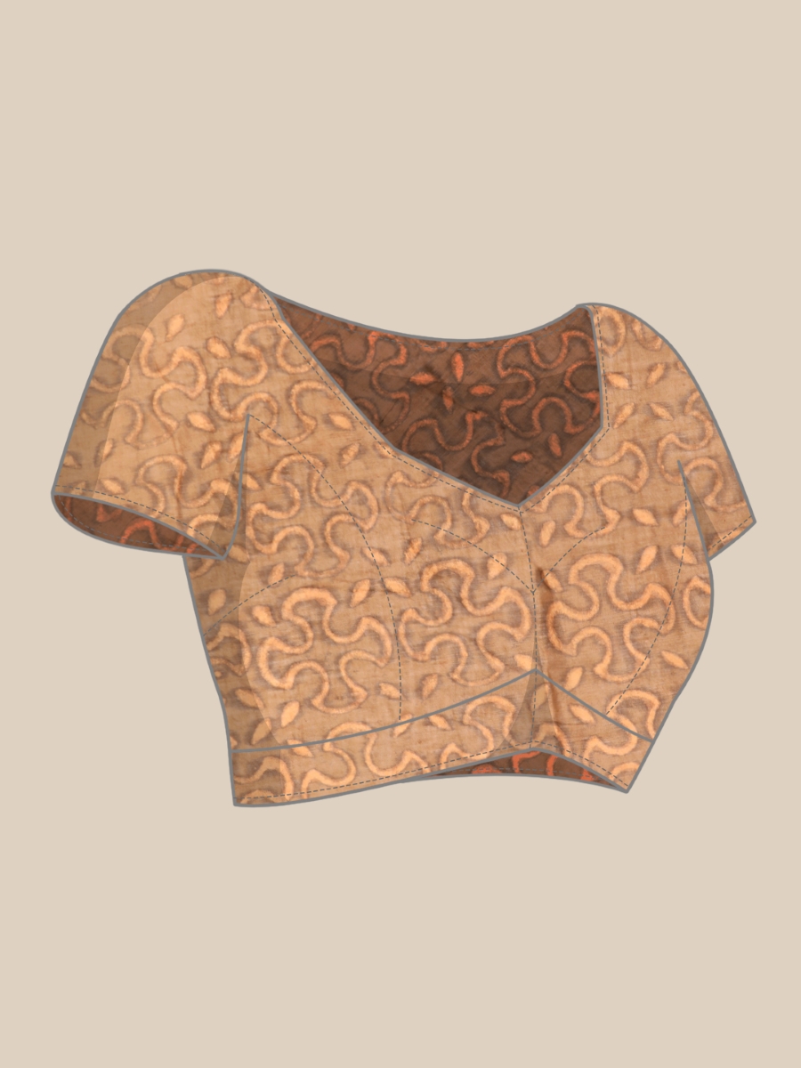 Brown Cotton Printed Festival Casual Contemporary Sarees