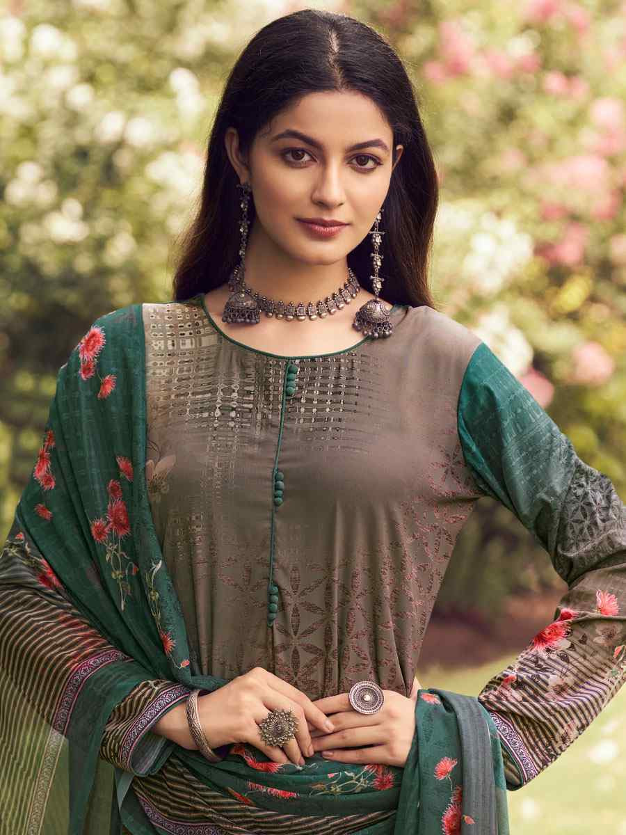 Brown Crepe Printed Festival Casual Pant Salwar Kameez