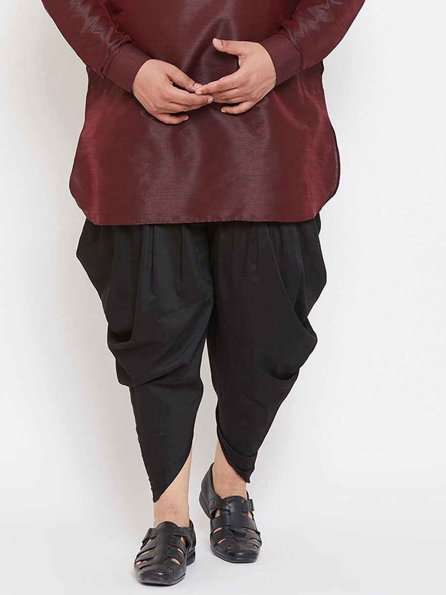 Brown Dupion Silk Festival Plain Kurta