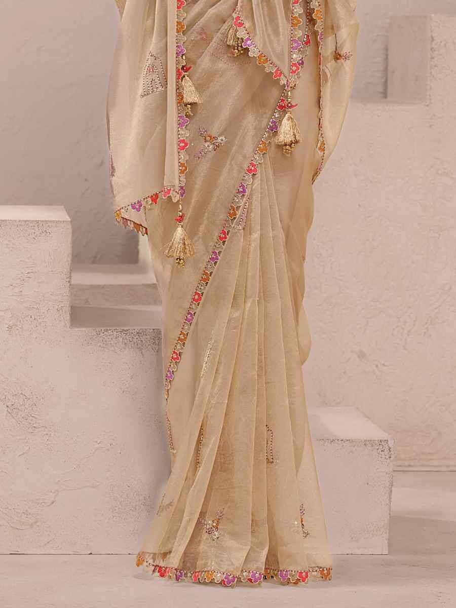 Brown Fancy Silk Plain Party Bridal Reception Festival Wedding Fancy Heavy Border Saree