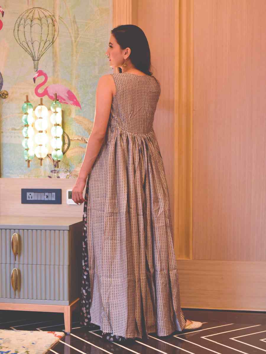 Brown Muslin Embroidered Festival Casual Ready Palazzo Pant Salwar Kameez