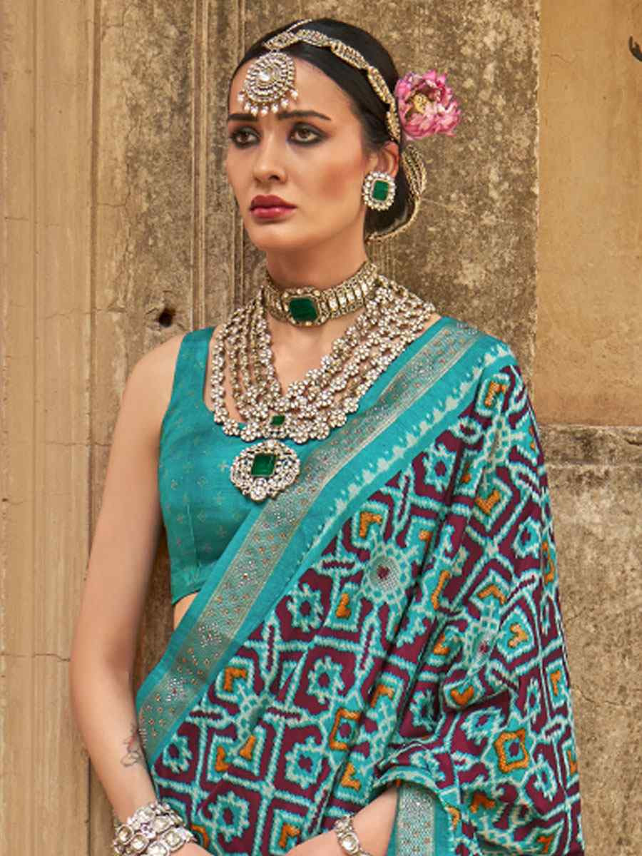 Brown Printed Festival Casual Wedding Cocktail Party Fancy Classic Heavy Border Saree